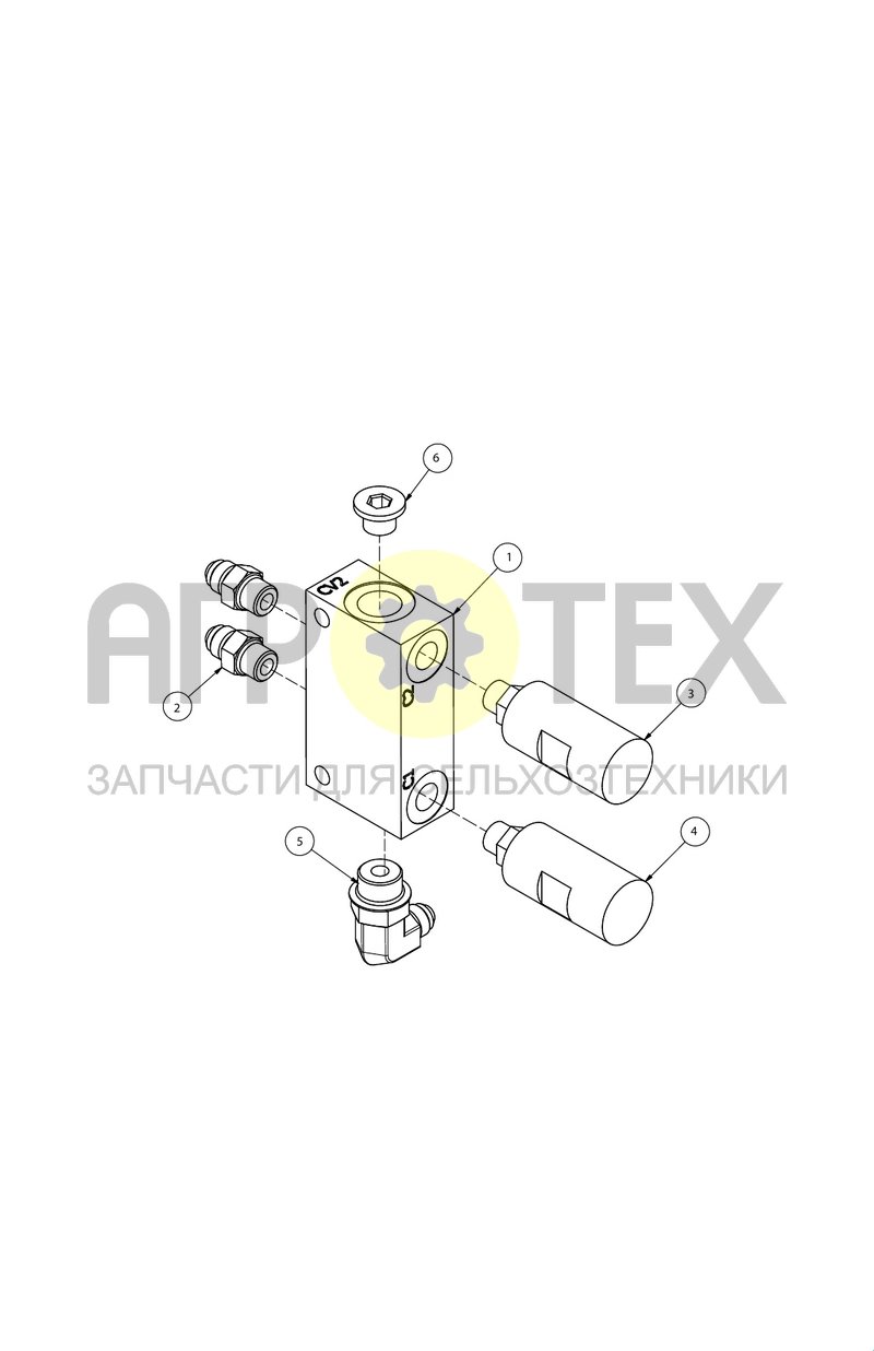 Коллектор гидравлический (SX017006) (№4 на схеме)